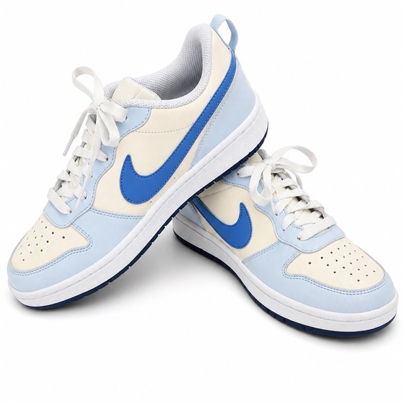 Nike Shoes - Nike Low-Top Sneakers in Cream, Light Blue & Royal Blue